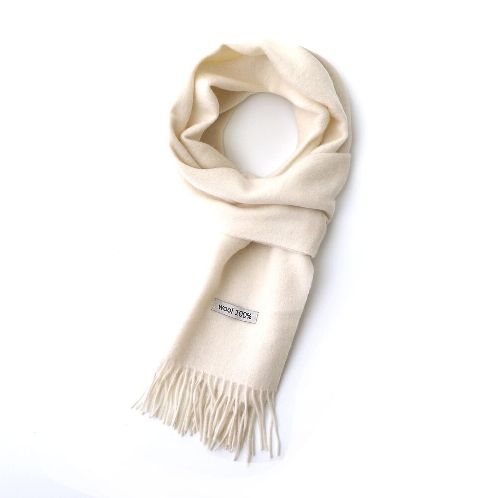 8413 100% Wool Scarf - and Winter Warm Soft Luxurious Solid Colors Gift Box